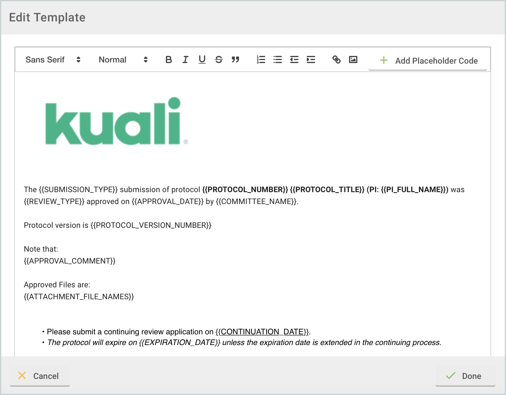 Protocols - IRB Configuration – Kuali Research